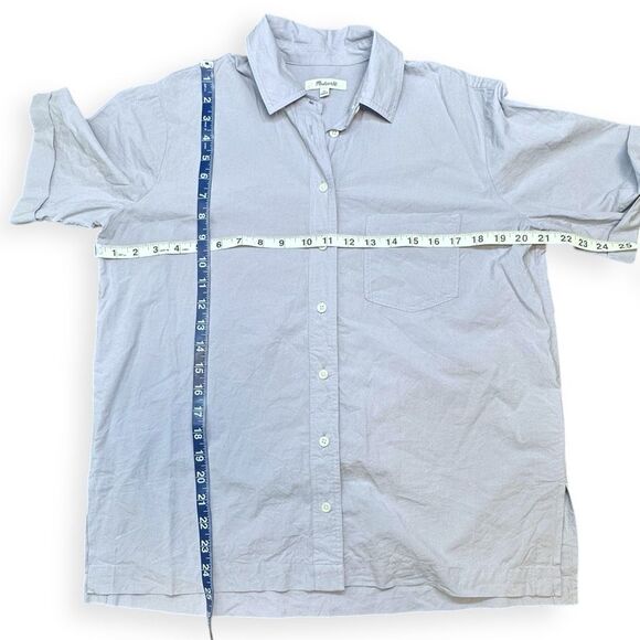 MADEWELL Women’s Periwinkle Signature Poplin Short Sleeve Button Down Shirt Size - Picture 6 of 6